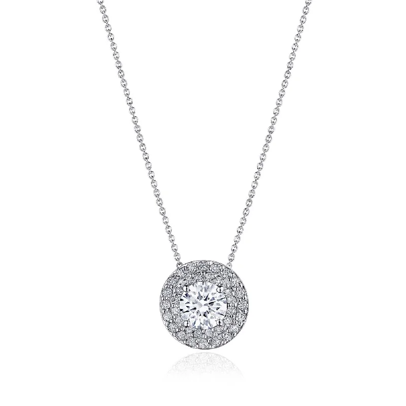 Women’s anniversary necklaces-Tacori Double Bloom Diamond Necklace FP810RD65FW