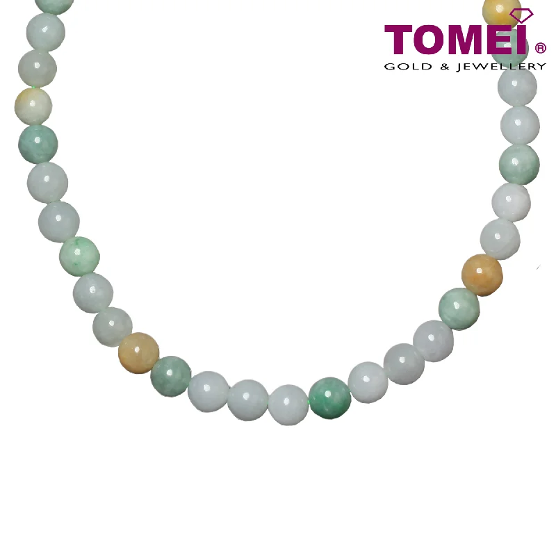 Women’s stacked necklaces-TOMEI Palace Grace Mixed Green Jade Necklace | Jade Grade A (JN-XX)