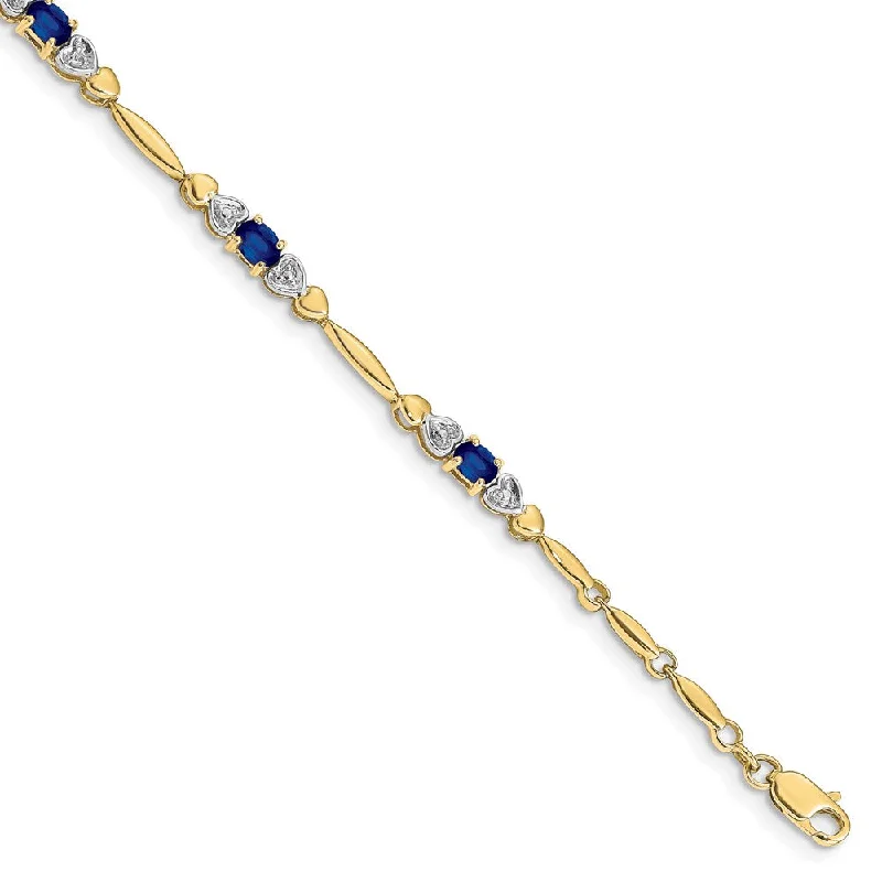 Women’s eternity bracelets-10k Diamond and Sapphire Bracelet-WBC-BM4479-SA-001-1YA