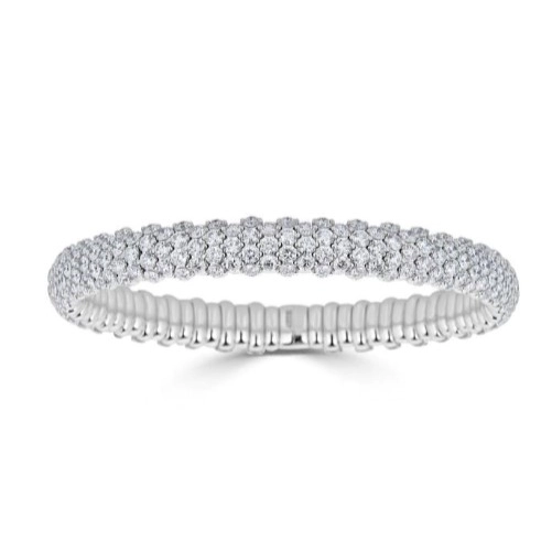 Women’s multicolored bracelets-Zydo 18K White Gold Diamond Stretch Bracelet