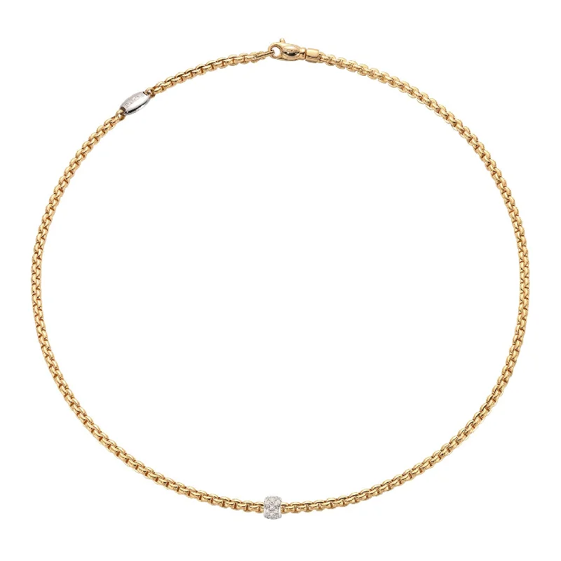 Women’s vintage-inspired necklaces-FOPE Eka Necklace With Diamond Pave'