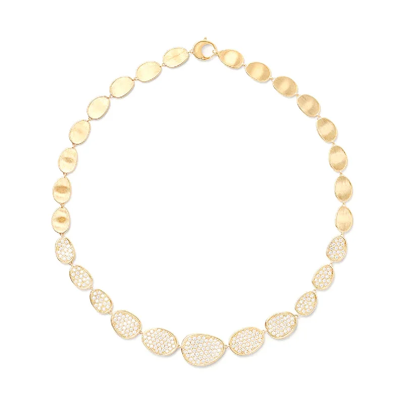 Women’s infinity pendant necklaces-Marco Bicego Lunaria Diamond Pavé Graduated Collar Necklace