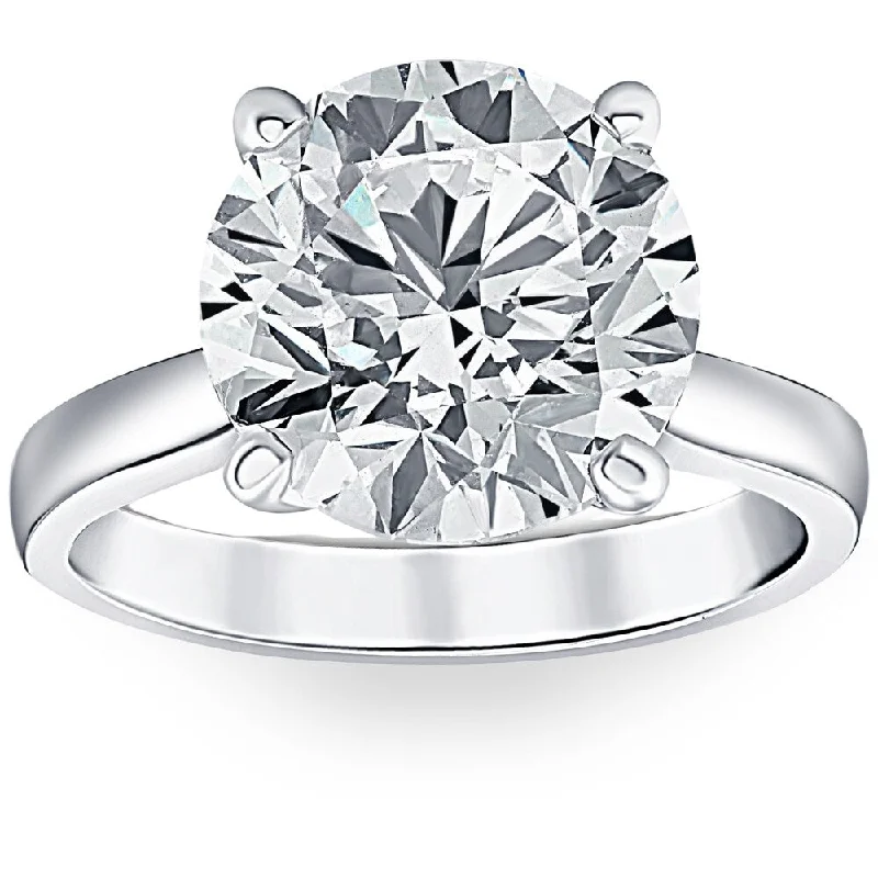 Women’s gemstone engagement rings-3 Ct Diamond Solitaire Lab Grown Engagement Ring in 14k White Gold