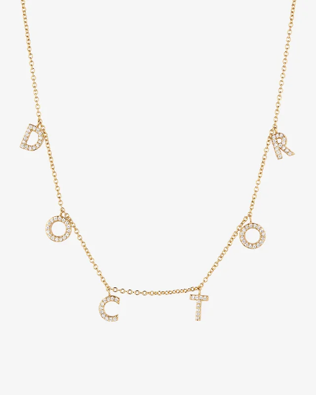 Women’s gold necklaces-Doctor Pavé Necklace