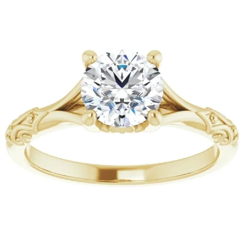 Women’s sapphire engagement rings-1 Ct Solitaire Diamond Engagement Ring 14k Yellow Gold Clarity Enhanced