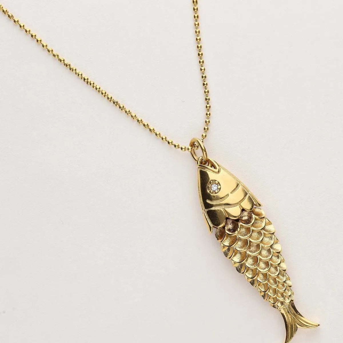 Women’s gold pendant necklaces-Copper Gold Plated Inlay Koi Zircon Pendant Necklace