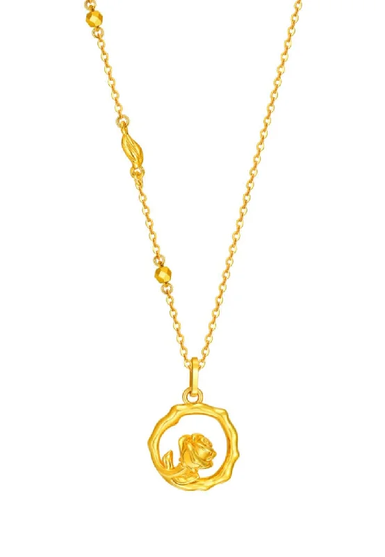 Women’s layered necklaces-TOMEI X Xifu Rose Series Necklace, Yellow Gold 999 (5D)