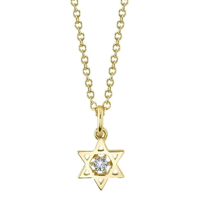 Women’s diamond pendant necklaces-Shy Creation Diamond Star of David Necklace