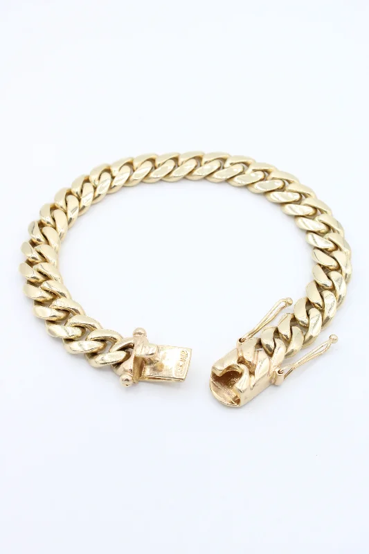 Women’s unique bracelets-*NEW* 14k Miami SOLID Cuban Bracelet (11.5MM) JTJ™