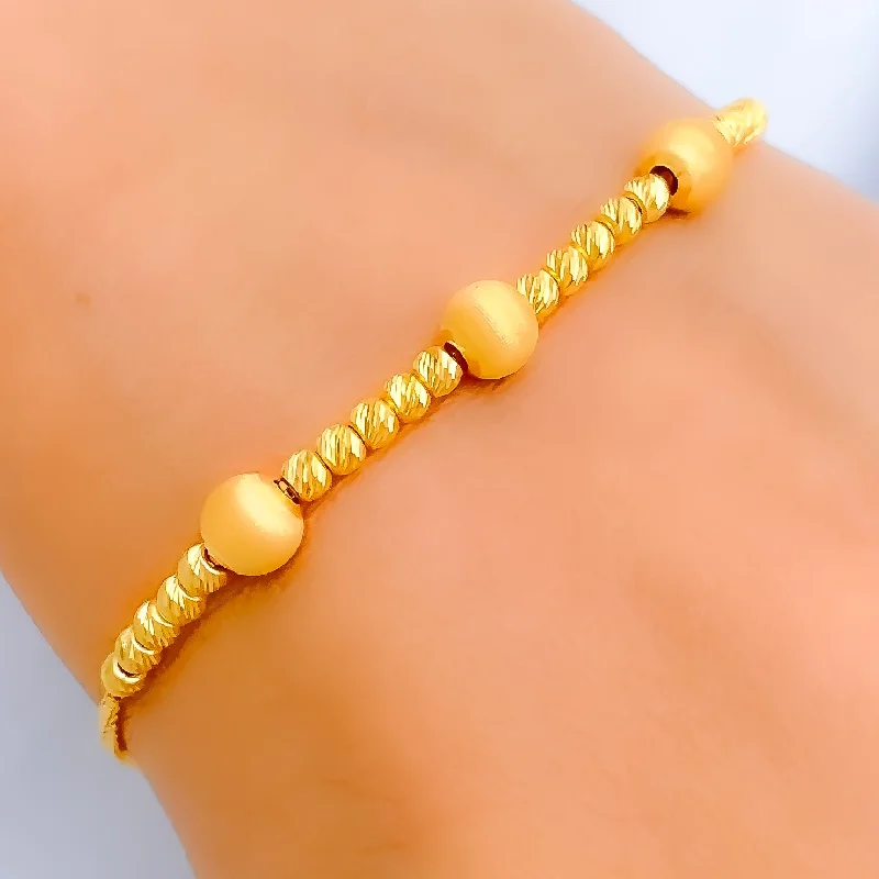 Women’s delicate bracelets-Women’s delicate bracelets-Stylish Sand Finish 21k Gold Bolo Bracelet