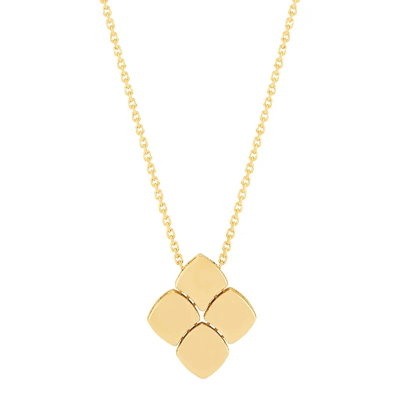 Women’s vintage necklaces-Topper Italia Gold Moveable Square Pendant Necklace