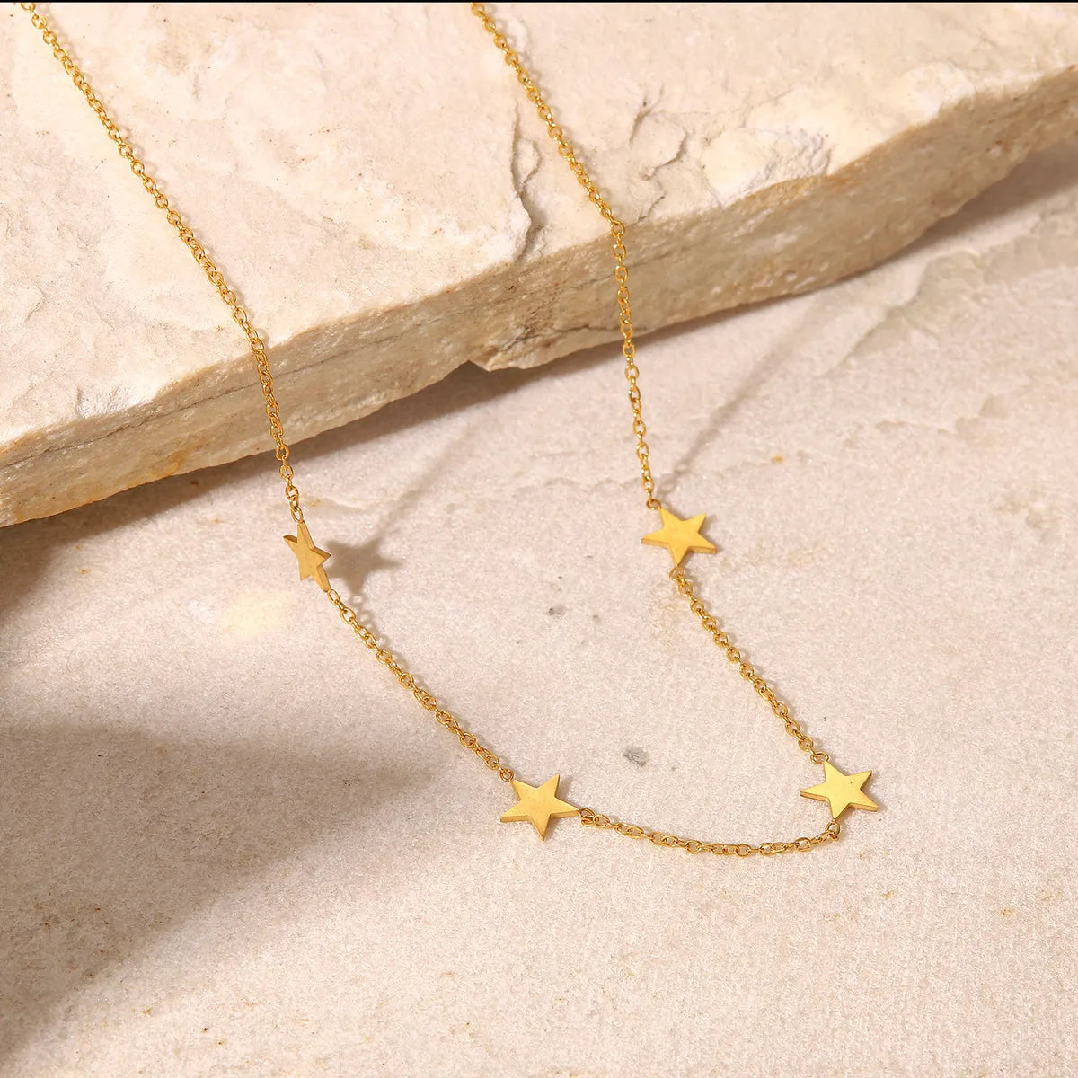 Women’s crystal necklaces-Fashion Simple Star Fine Ball Bead Women's Stainless Steel Necklace