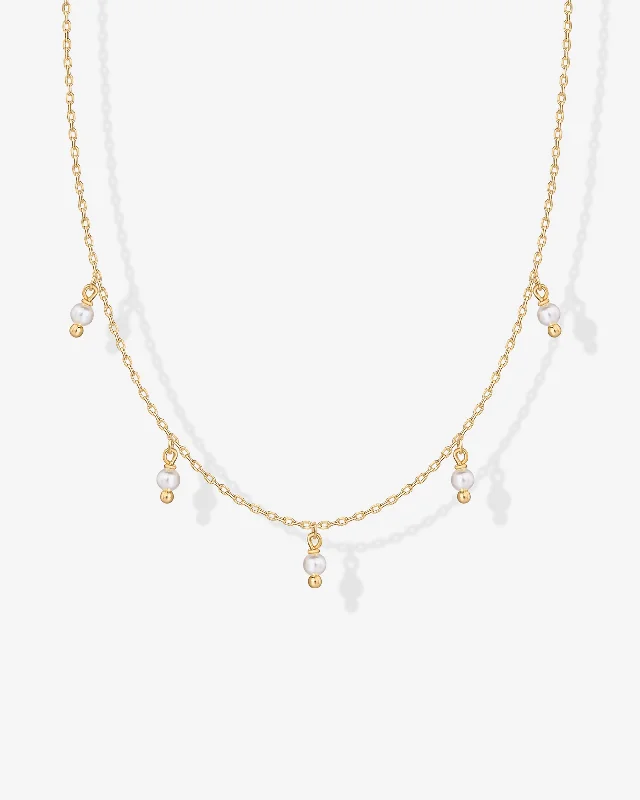 Women’s bridal pendant necklaces-Shell Pearl Chain Necklace