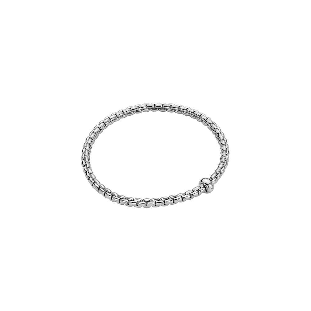 Women’s thick bracelets-Fope 18K White Gold Eka Collection Diamond Bracelet, Small Size