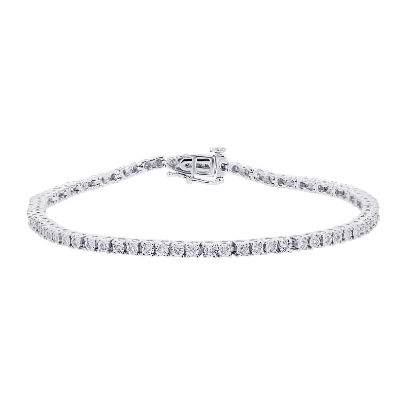 Women’s heart-shaped bangles-Women’s heart-shaped bangles-Silver Mirage Diamond Tennis Bracelet 1/2ct