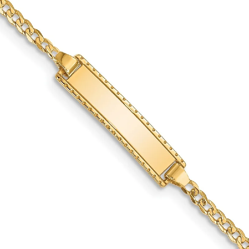 Women’s matching bangles-14k Yellow Gold 5mm 6in Engraveable Curb Link Baby/Child ID Bracelet, 6"