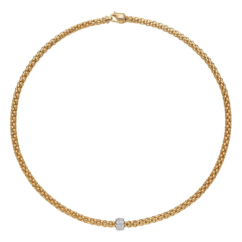 Women’s pearl choker necklaces-FOPE Solo Necklace With Diamonds