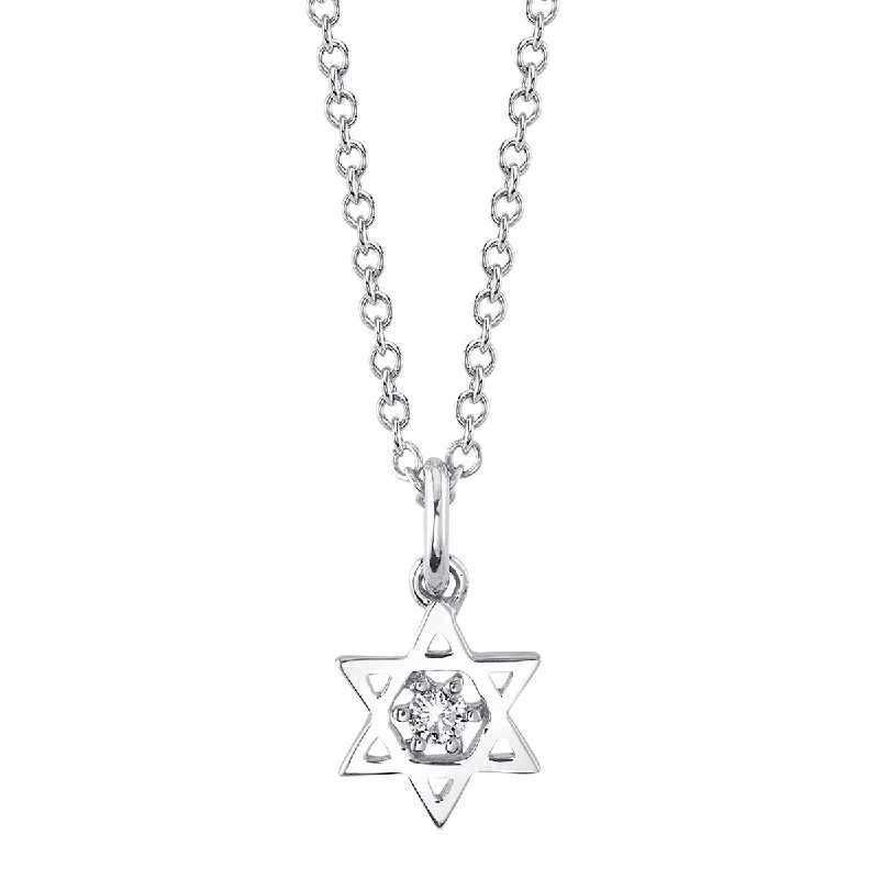 Women’s engraved necklaces-Shy Creation Diamond Star of David Necklace