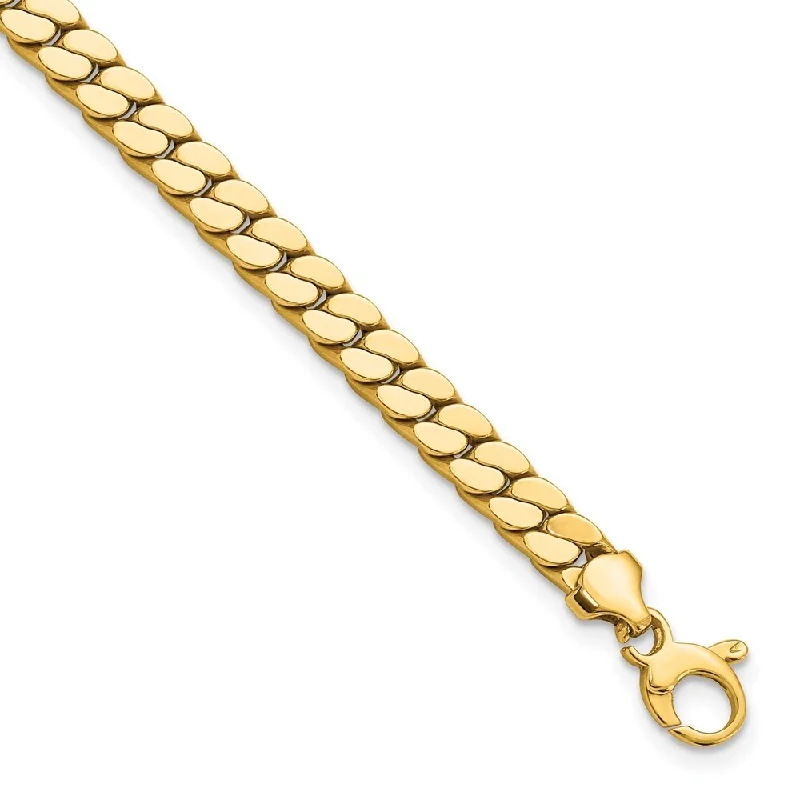 Women’s custom-designed bracelets-14k Yellow Gold 5.75mm Men's Polished Fancy Link Bracelet, 8.5"