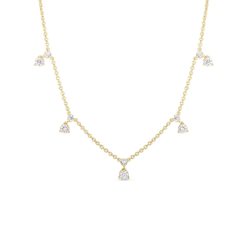 Women’s floral necklaces-Roberto Coin Diamonds By The Inch Dangling 5 Station Necklace