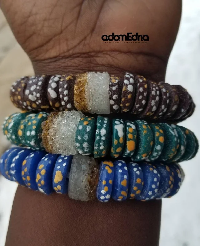 Women’s pearl bangles-African Beaded Bracelets, Handmade Jewelry