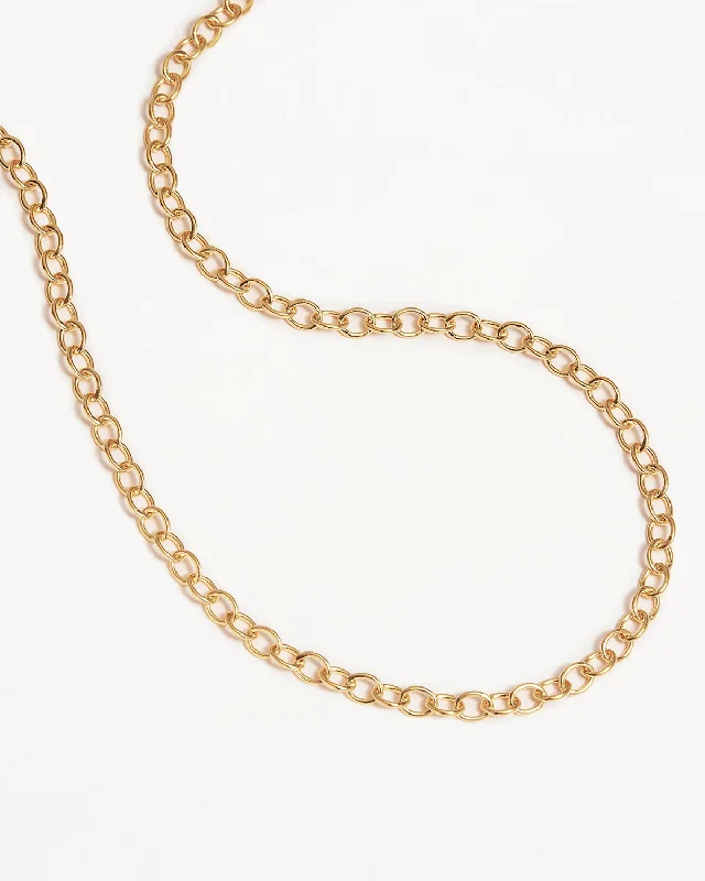 Women’s bold statement necklaces-18k Gold Vermeil 17" Bold Round-Link Chain Necklace