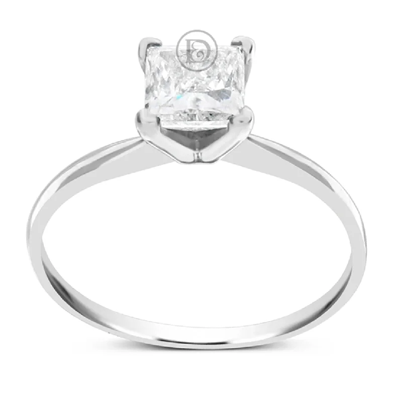 Women’s diamond engagement rings-Diamond Engagement Ring 1 CTW Princess Cut 14K White Gold