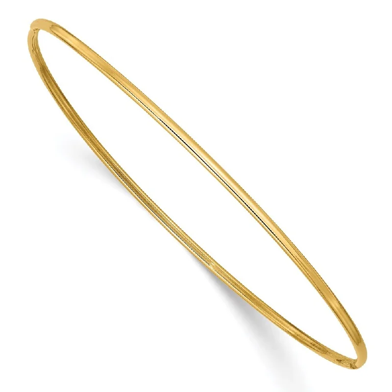 Women’s stackable bangles-14k Yellow Gold 1.5mm Slip-on Bangle Bracelet Bracelet, 8"