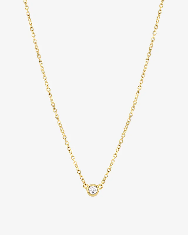 Women’s luxury diamond necklaces-Basic Bezel Necklace