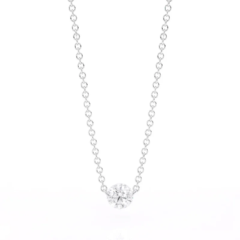 Women’s silver statement necklaces-Aresa New York Hadid Solitaire Diamond Necklace