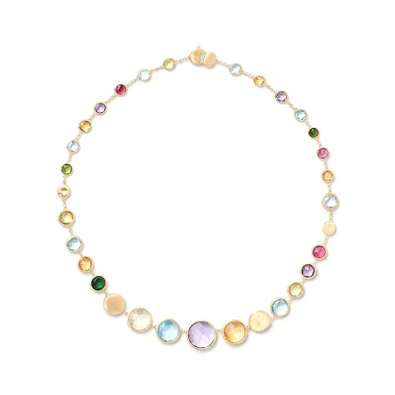 Women’s dainty gold necklaces-Marco Bicego Jaipur Color Graduated Gemstone Collar Necklace