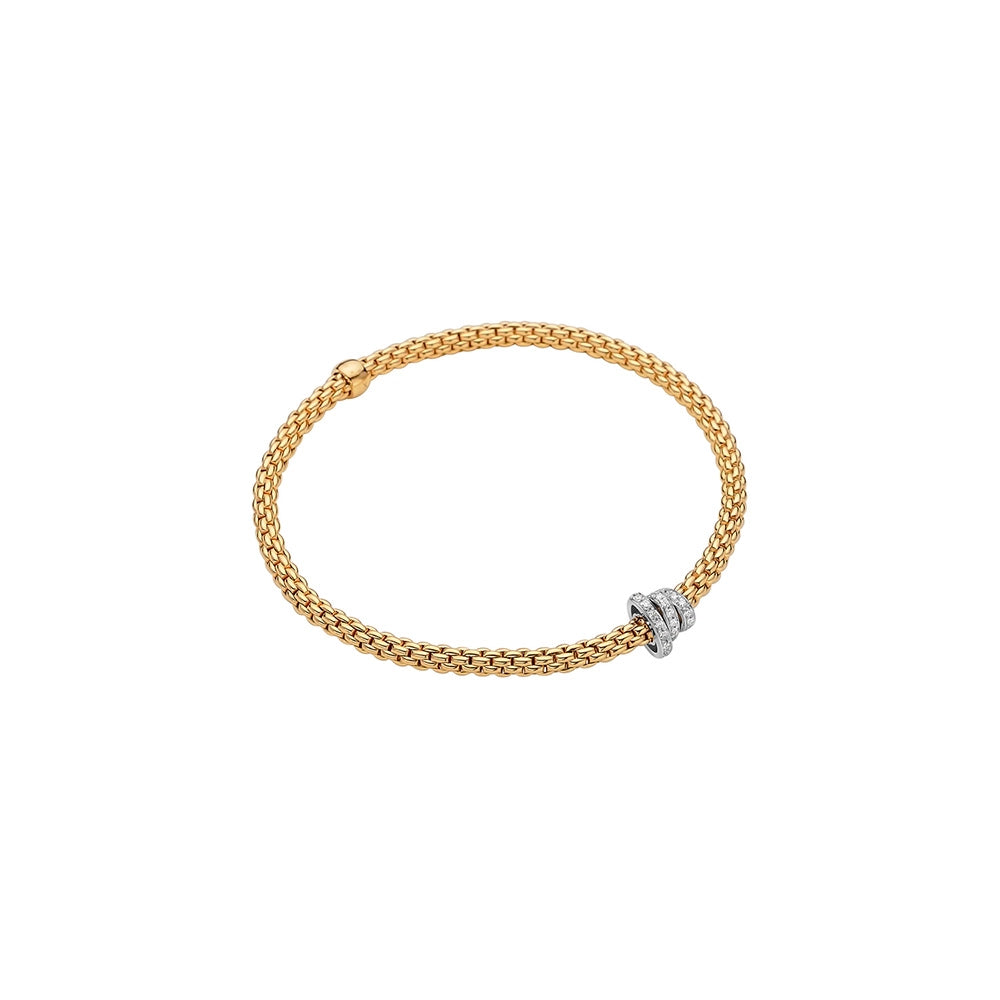 Women’s geometric bracelets-FOPE 18K Yellow Gold Prima Collection Diamond Bracelet, Medium Size