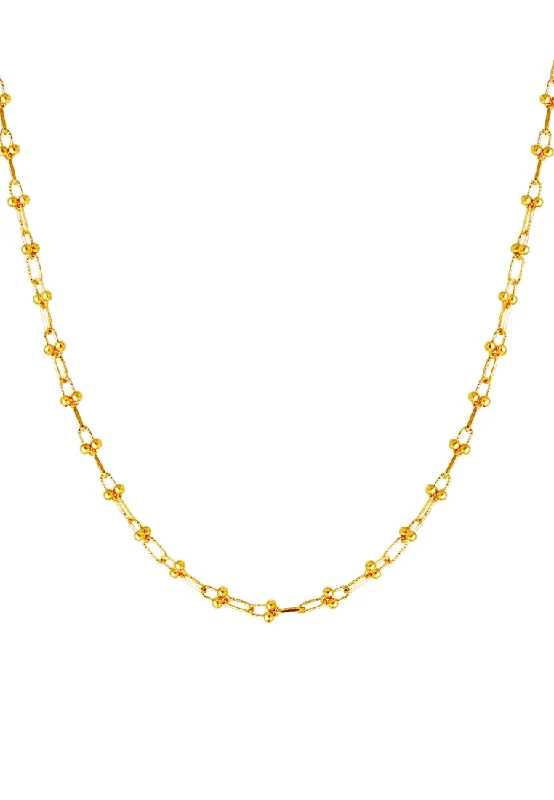 Women’s matching gold necklaces-TOMEI Lusso Italia Beads Necklace, Yellow Gold 916