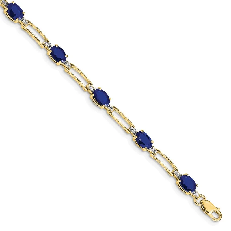 Women’s chic bangles-10k Diamond and Sapphire Bracelet-WBC-BM4489-SA-005-1YA