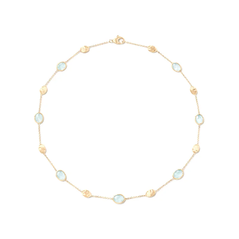 Women’s personalized name necklaces-Marco Bicego Siviglia Aquamarine Necklace