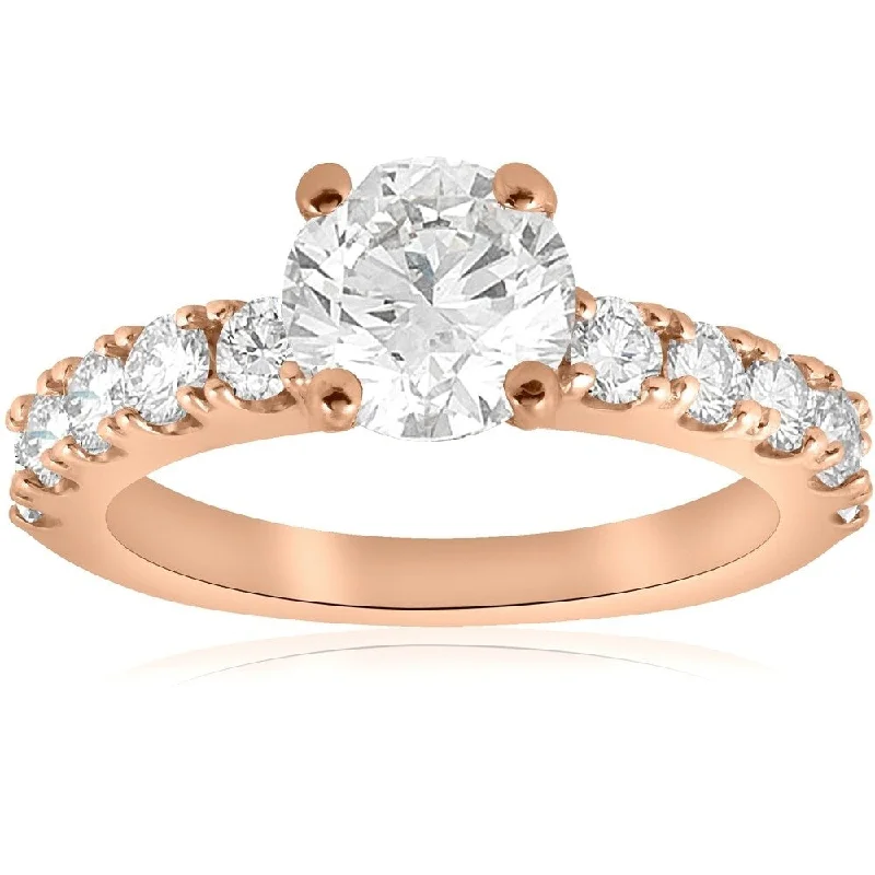 Women’s split-shank engagement rings-Pompeii3 14K Rose Gold 2 ct TDW Diamond Clarity Enhanced Engagement Ring (G-H/SI2-I1) - White