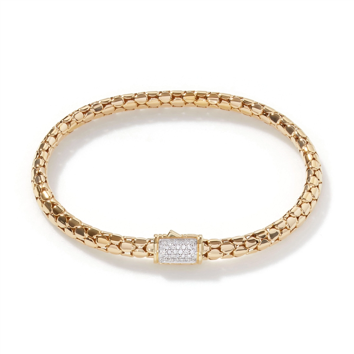 Women’s retro bracelets-John Hardy Dot 18K Yellow Gold Diamond Pave' Bracelet