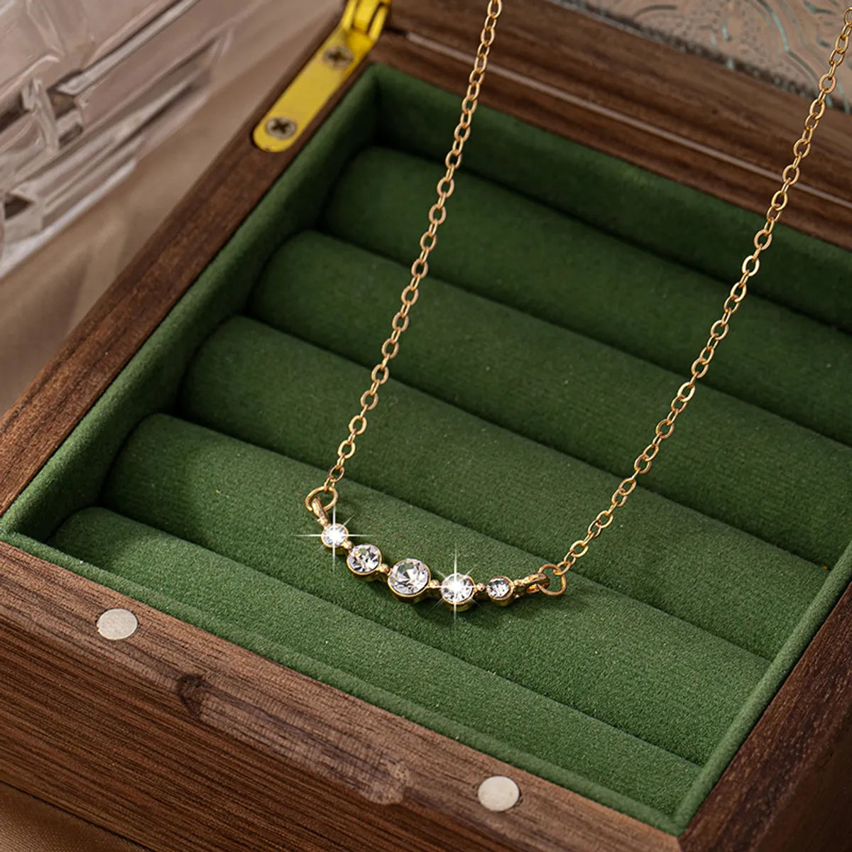 Women’s vintage necklaces-Simple Style Round Rhinestones Alloy Zinc Wholesale Necklace