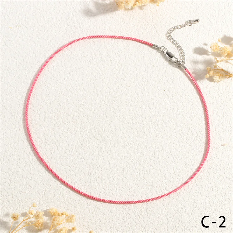 NE2173-Pink Platinum Tail Chain