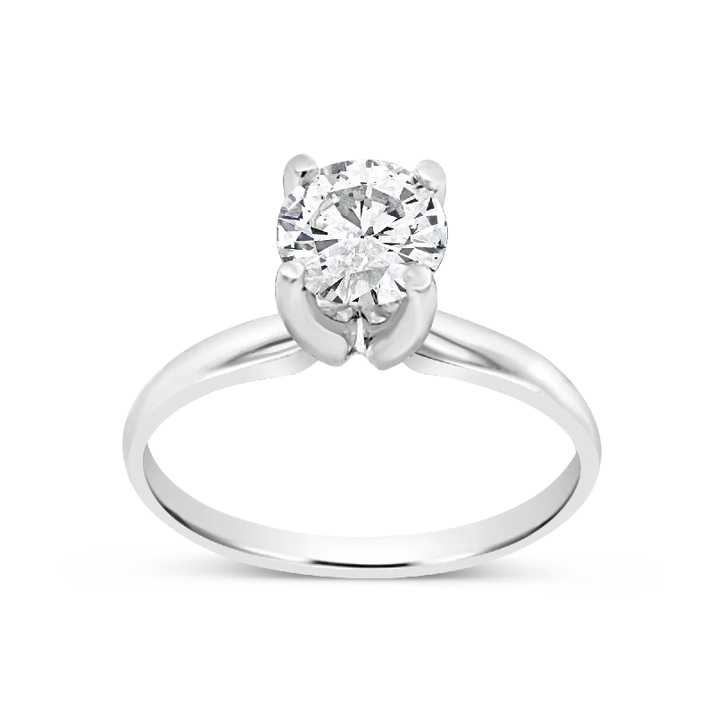 Women’s classic engagement rings-Diamond Engagement Ring .75 CTW Round Cut 14K White Gold