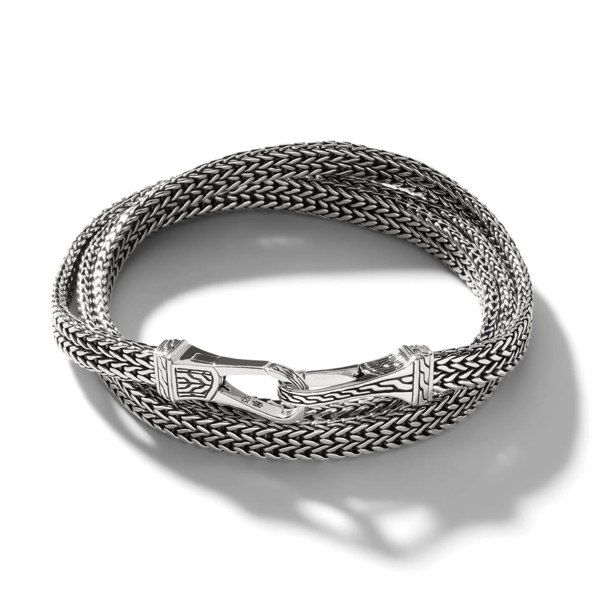 Women’s diamond bangle bracelets-John Hardy Classic Chain Sterling Silver 6mm Triple Wrap Bracelet