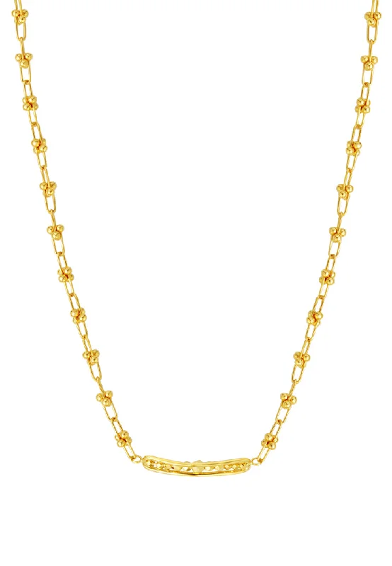 Women’s vintage necklaces-TOMEI Lusso Italia Darling Beads Necklace, Yellow Gold 916