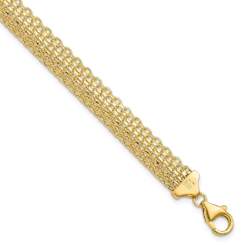 Women’s minimalist bracelets-14k Yellow Gold 9.75mm Bracelet, 7.5"