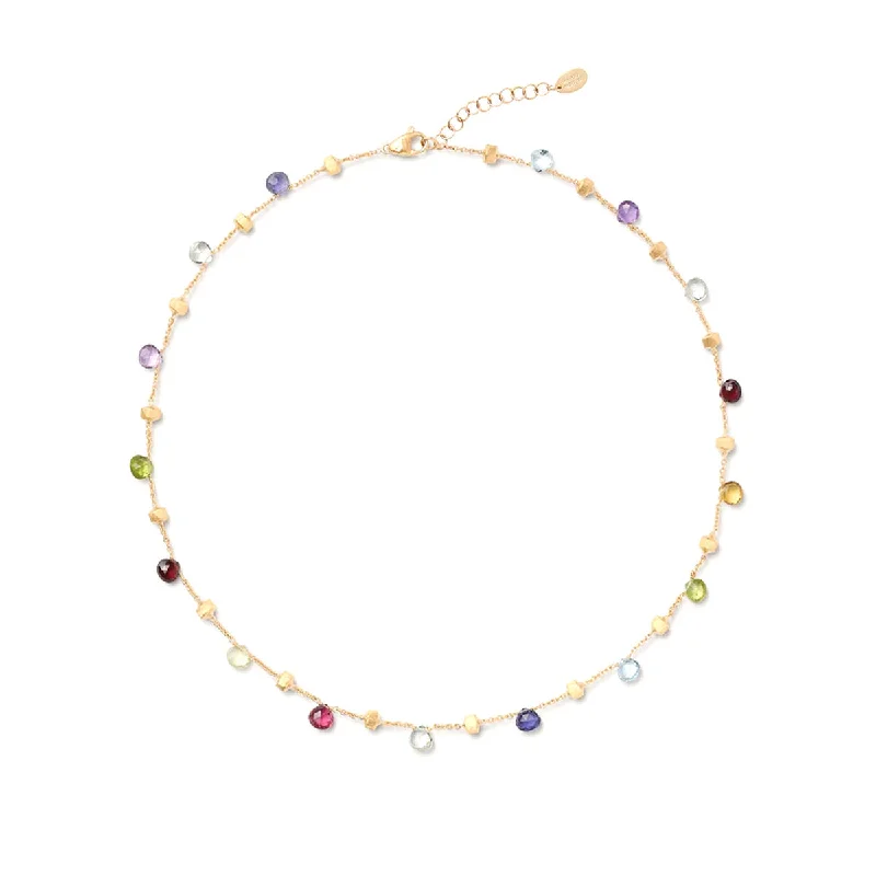 Women’s stacked pendant necklaces-Marco Bicego Paradise Single Strand Gemstone Necklace