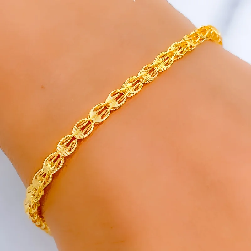 Women’s delicate bracelets-Women’s delicate bracelets-Exclusive 22k Gold Loop Chain Bracelet