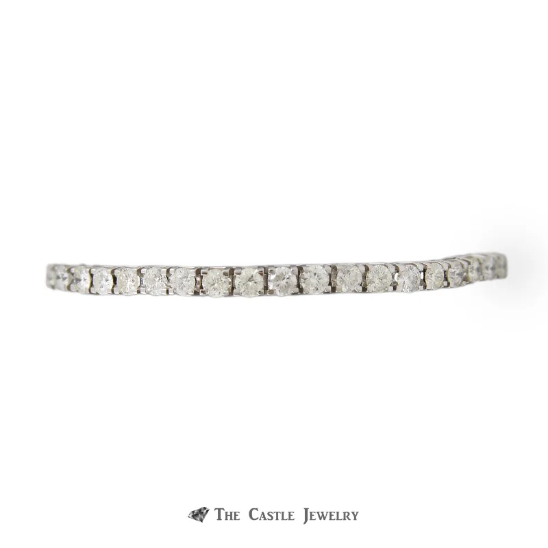 Women’s retro bracelets-Women’s retro bracelets-Square Link Prong Set 7cttw Diamond Tennis Bracelet in 14K White Gold