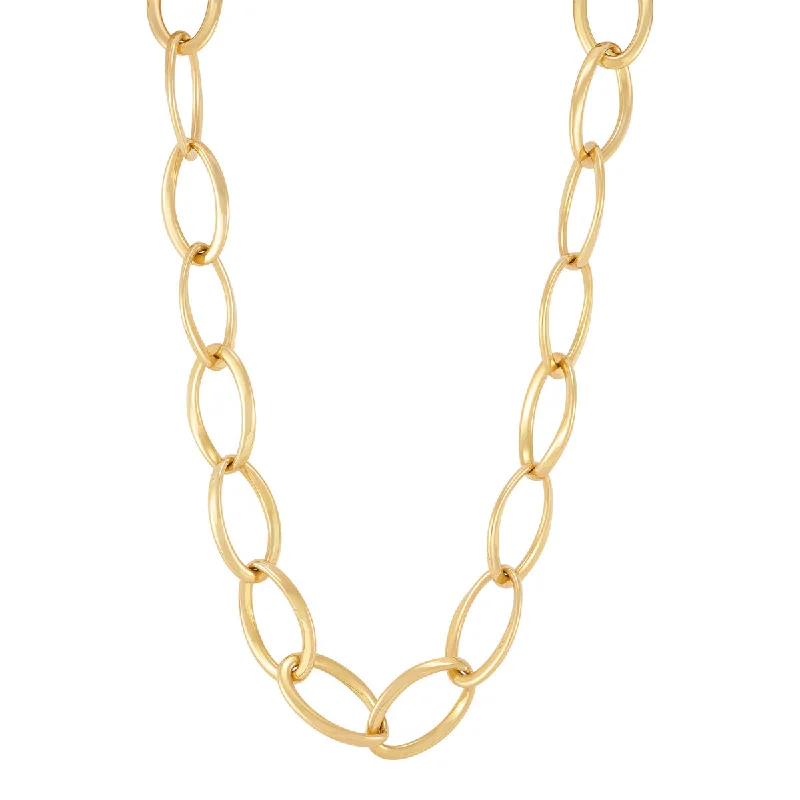 Women’s pendant necklaces-Topper Italia Gold Necklace With Oval Links