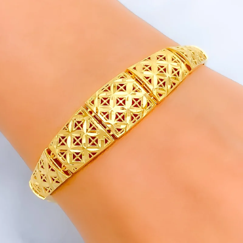 Women’s luxury tennis bracelets-Women’s luxury tennis bracelets-Attractive Jazzy 22k Gold Bracelet