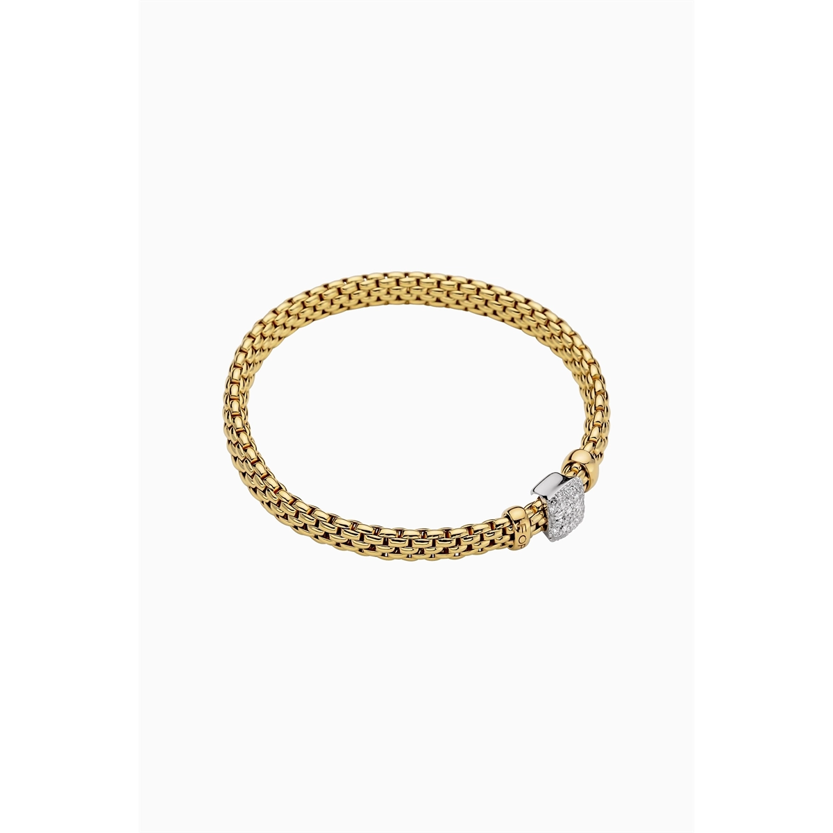 Women’s festive bracelets-Fope 18K Yellow and White Gold Vendome Collection Diamond Bracelet, Small Size