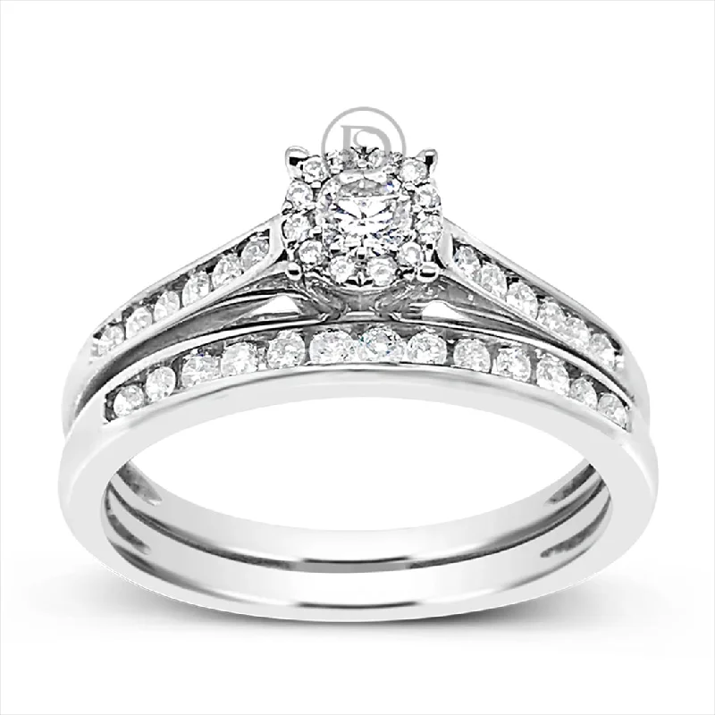 Women’s vintage diamond engagement rings-Diamond Engagement Ring .53 CTW Round Cut 14K White Gold